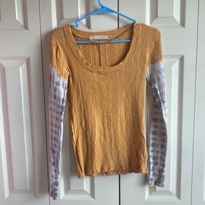 Free people ribbed long sleeve tie dye shirt